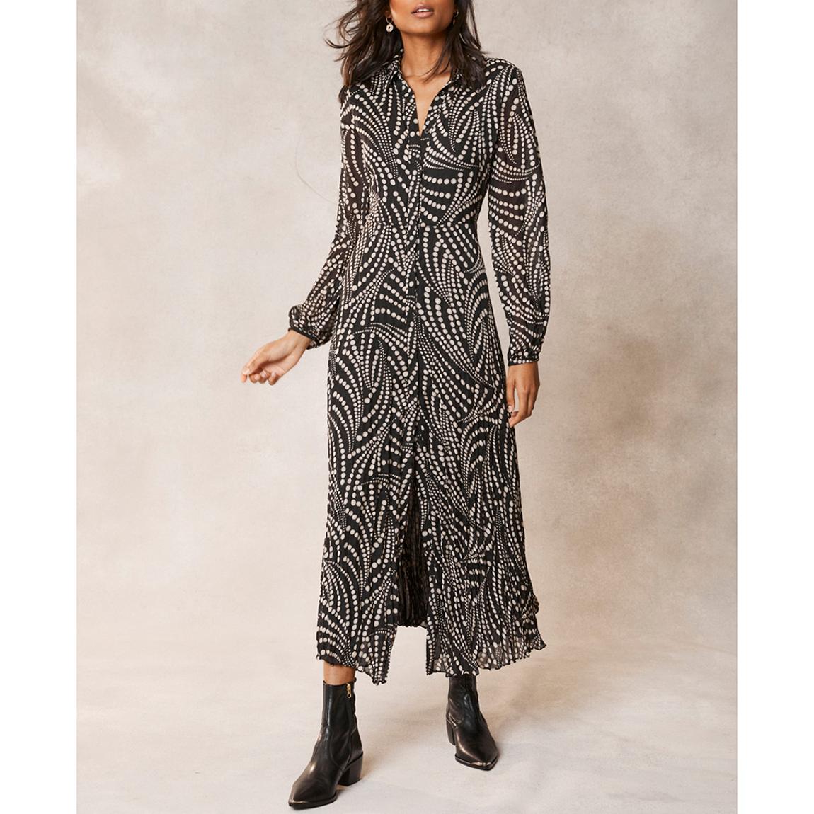 Navy Nancy Print Maxi Shirt Dress main product photo