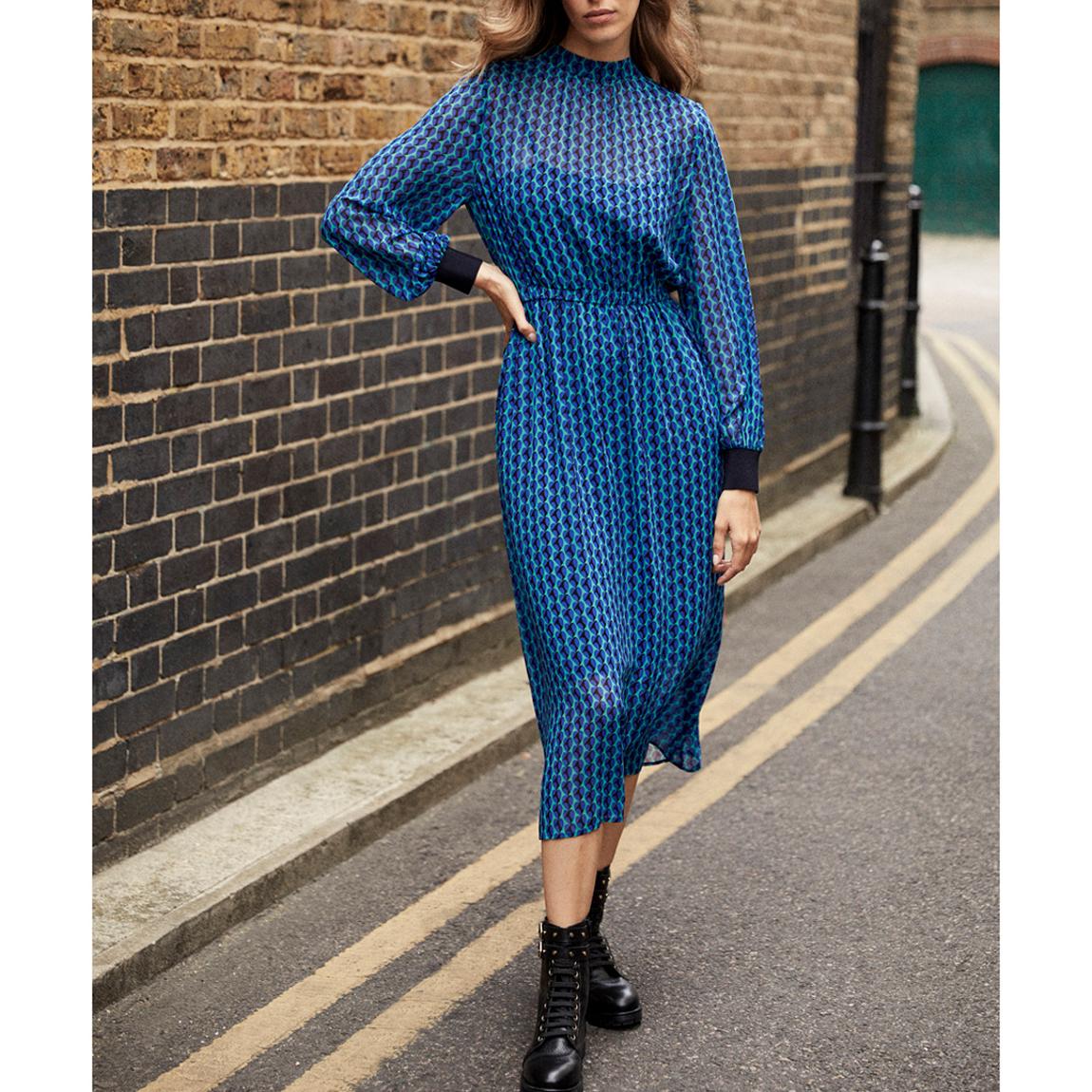 Blue Celine Print Midi Dress main product photo