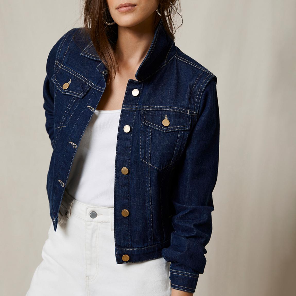 Dark Indigo Crop Denim Jacket main product photo