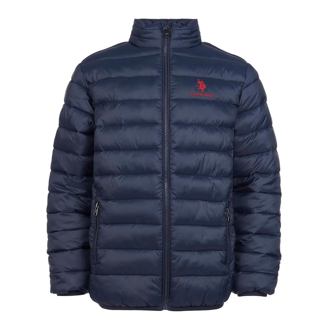 Boy's Dark Blue Lightweight Bound Quilted Jacket main product photo