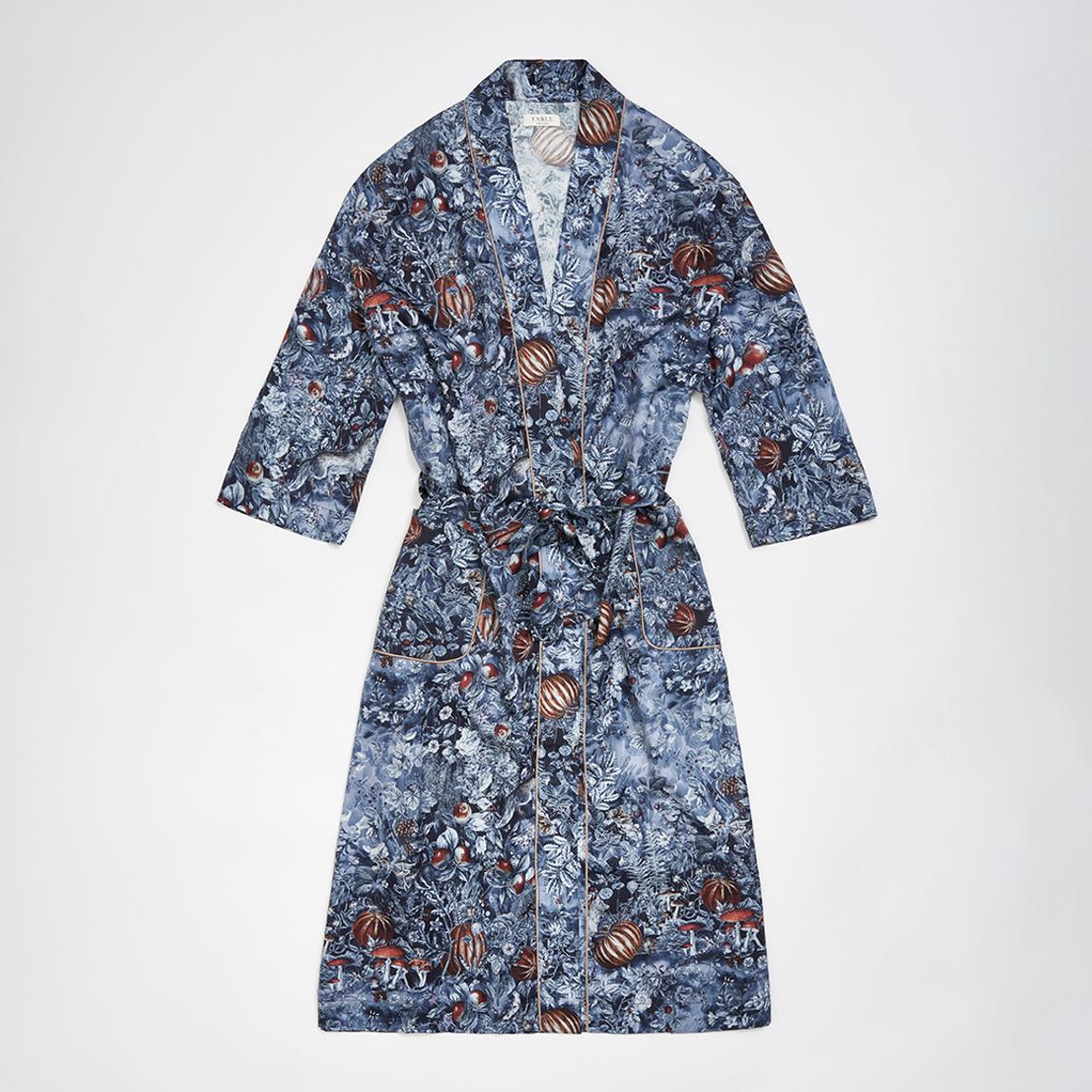 Midnight Blue Nocturnal Garden Kimono main product photo