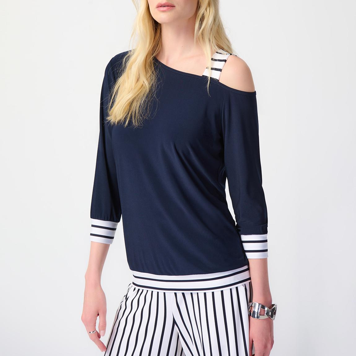Navy Striped Detail Top main product photo