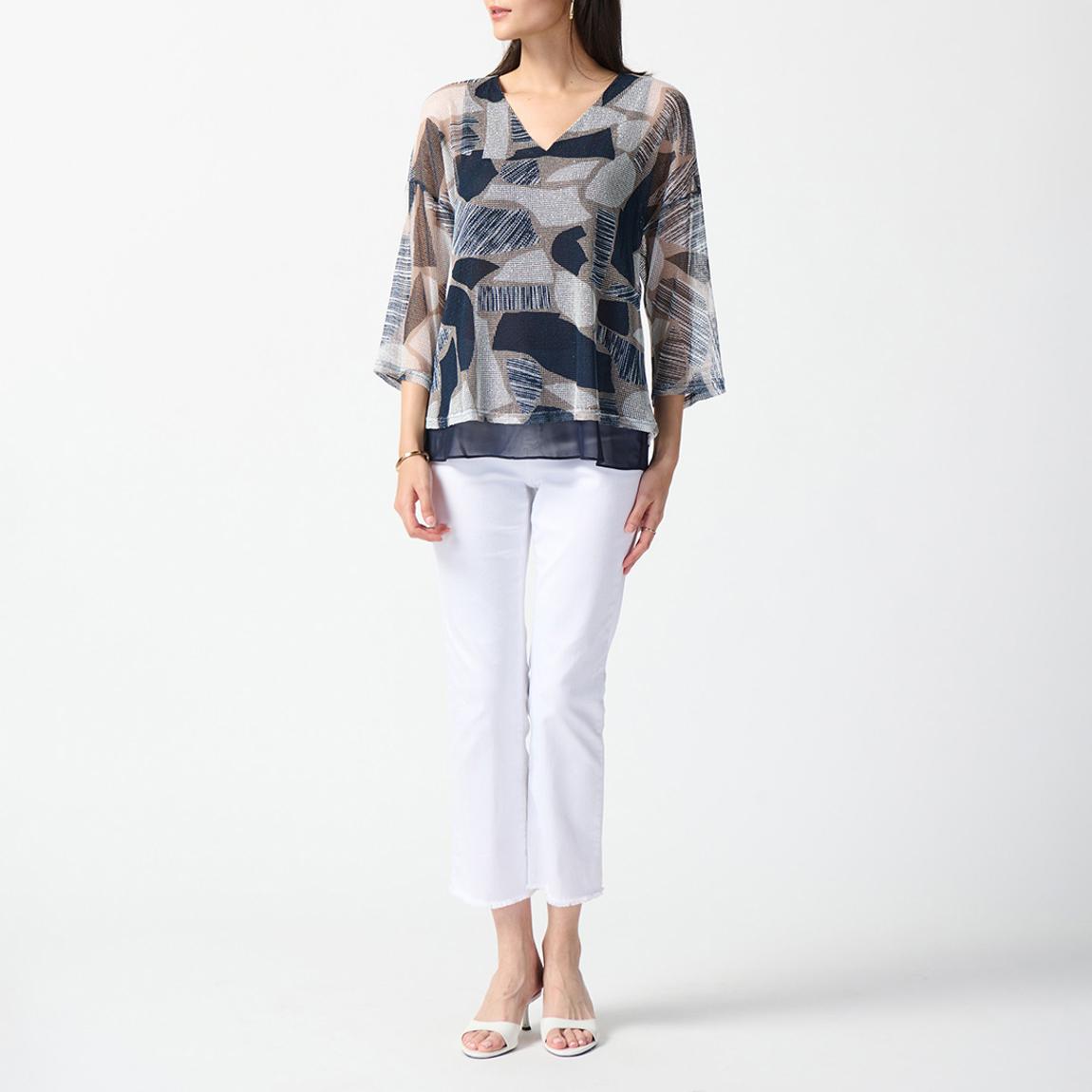 Navy Printed Blouse main product photo