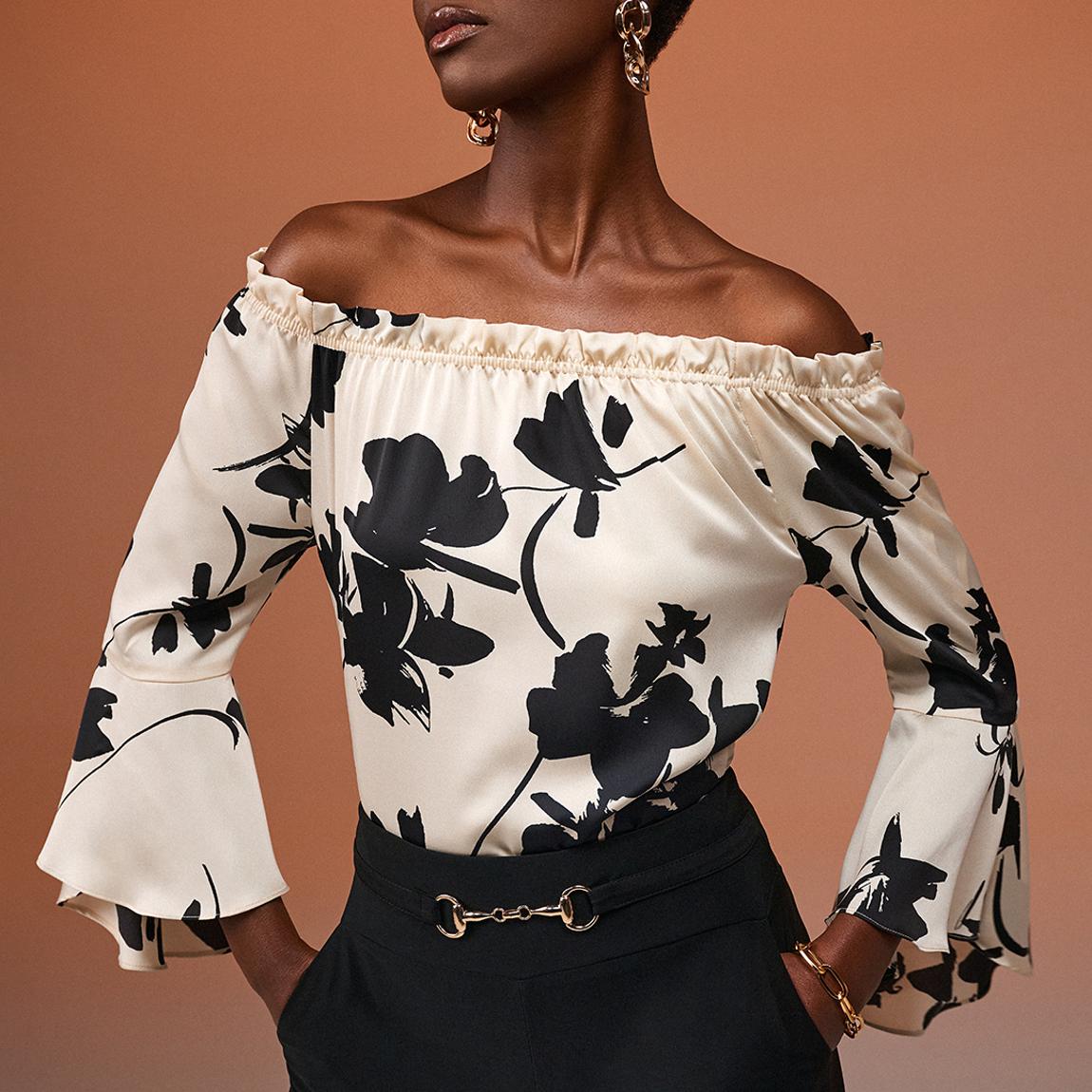 Black / White Floral Top main product photo