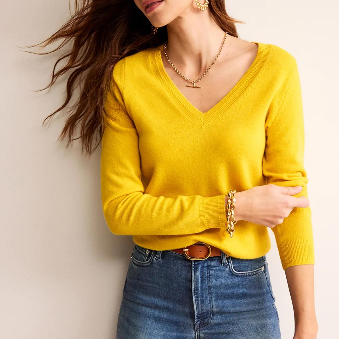 Yellow Eva Cashmere Jumper main product photo