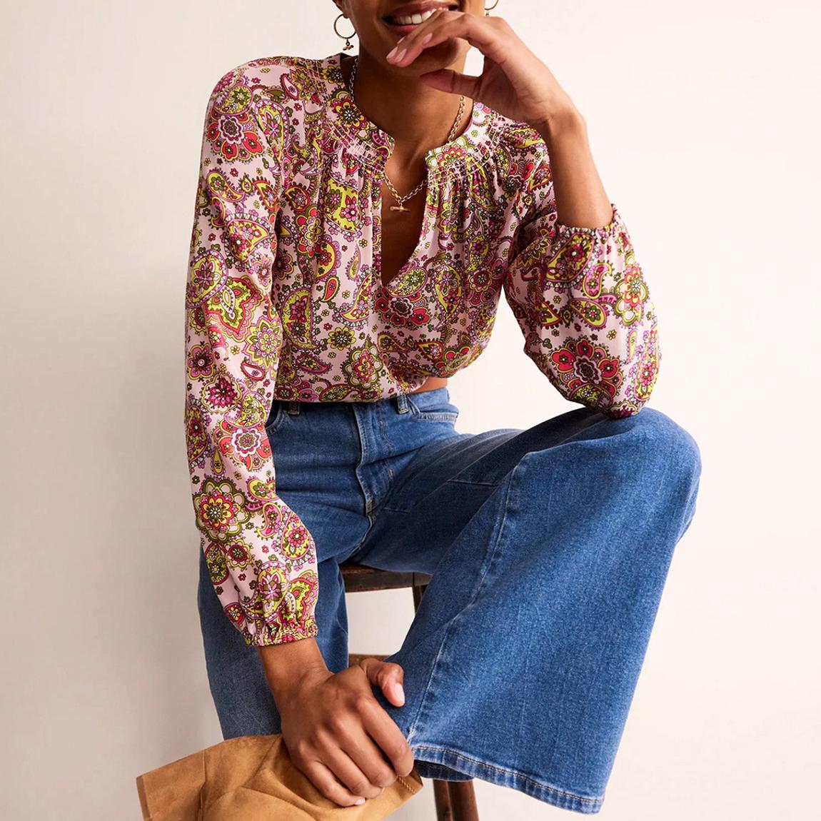 Pink Grace Silk Blouse main product photo