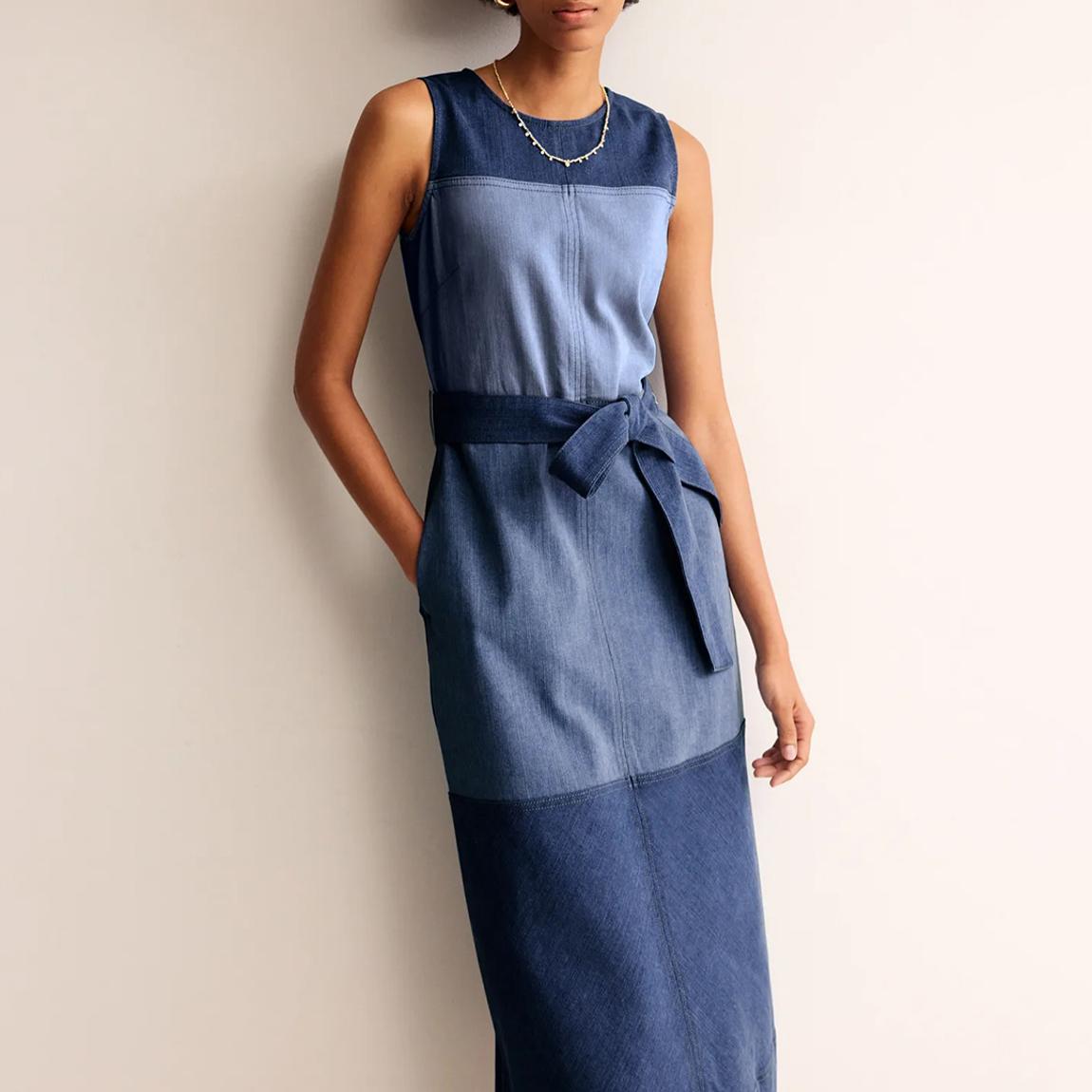 Navy Denim Hotch Midi Dress main product photo