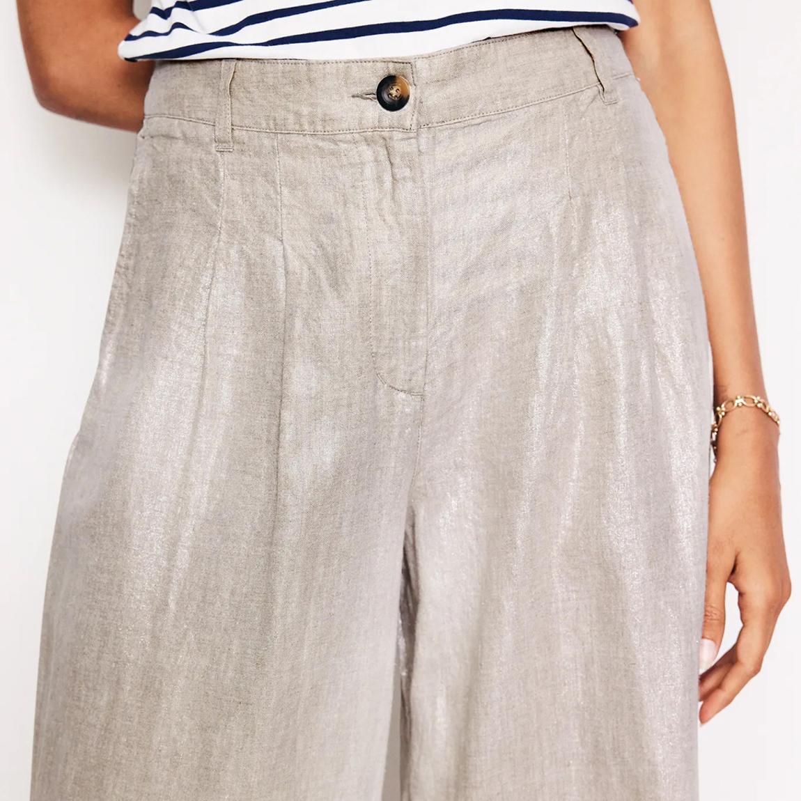 Silver Regent Pleat Linen Trousers main product photo