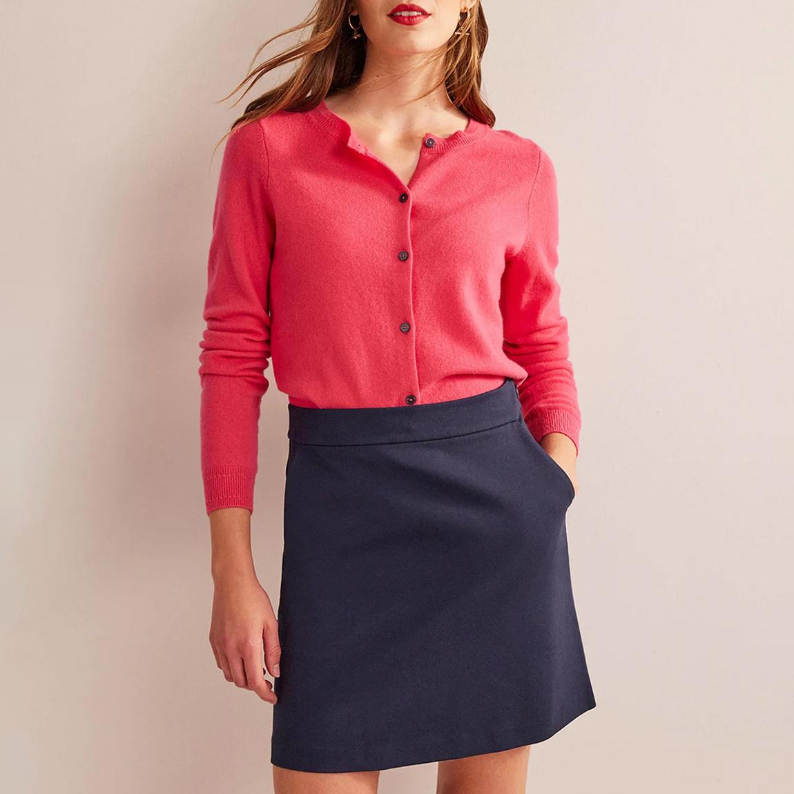 Navy Ponte A Line Skirt main product photo