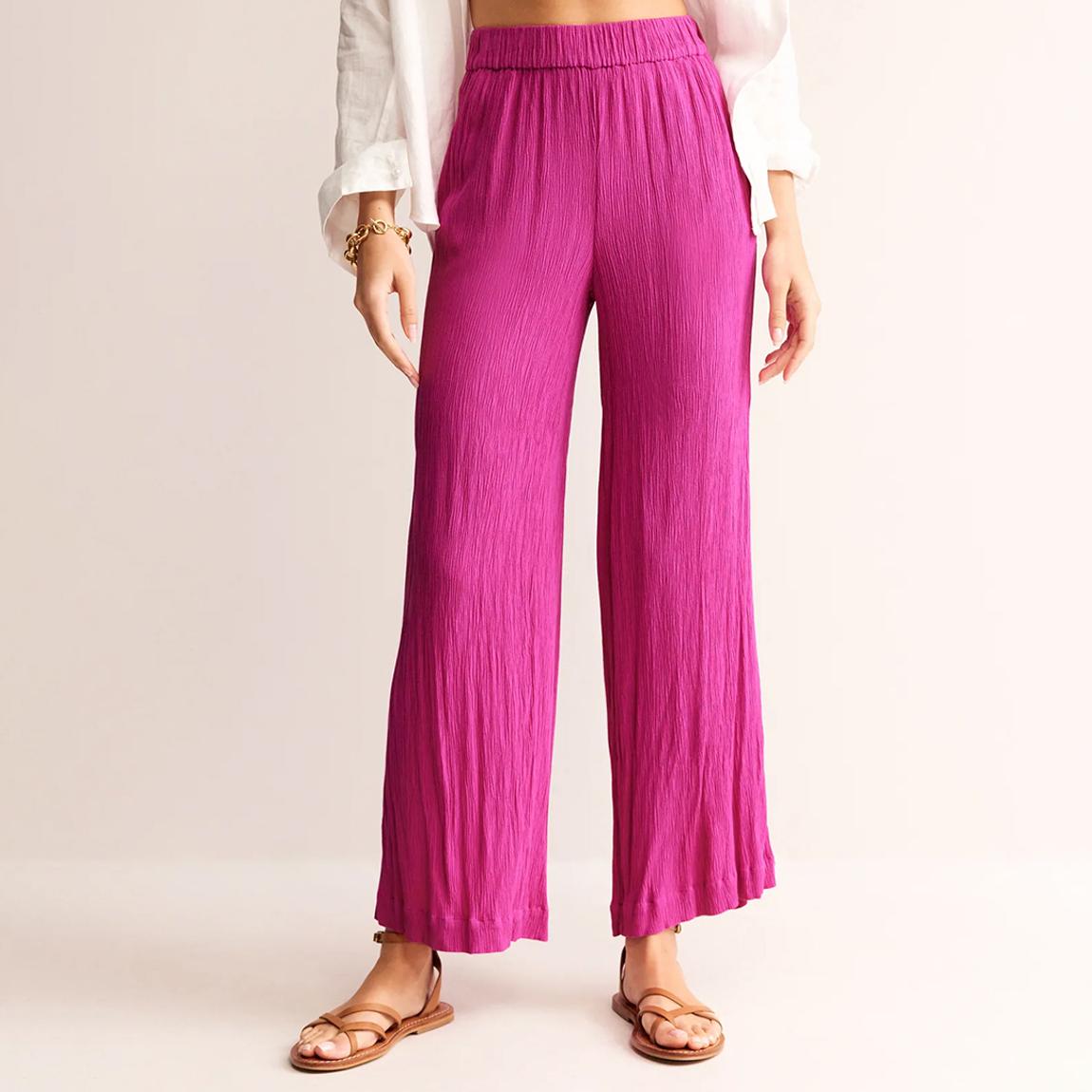 Pink Crinkle Wide Trousers main product photo