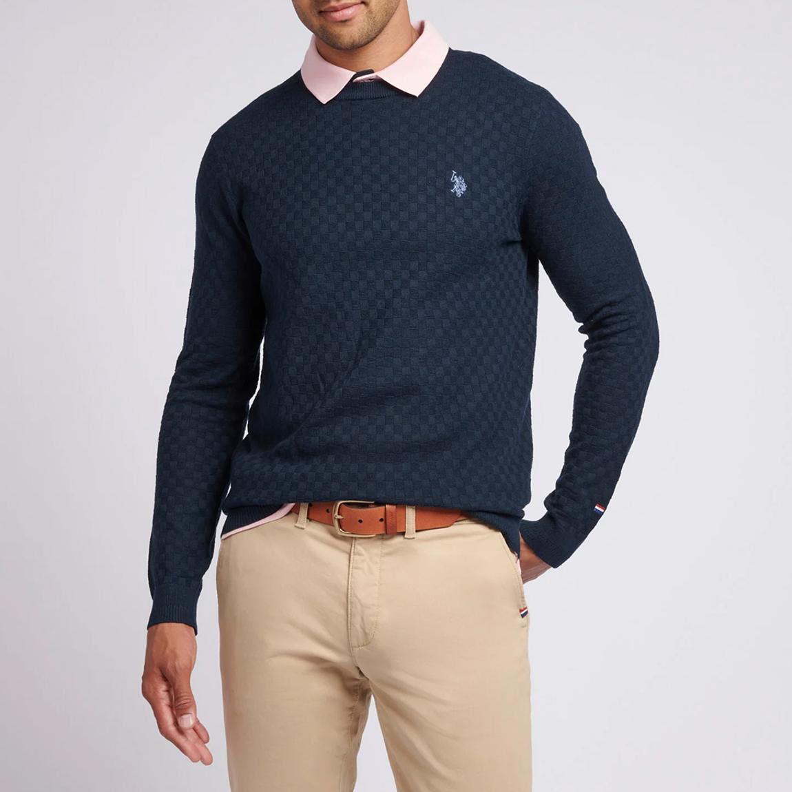 9GG Checkerboard Knit Crew Neck main product photo