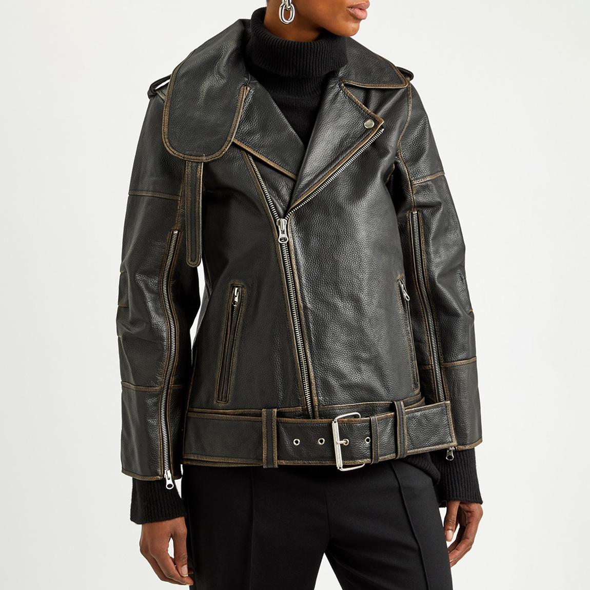 Black Leather Beatrisse Biker Jacket main product photo