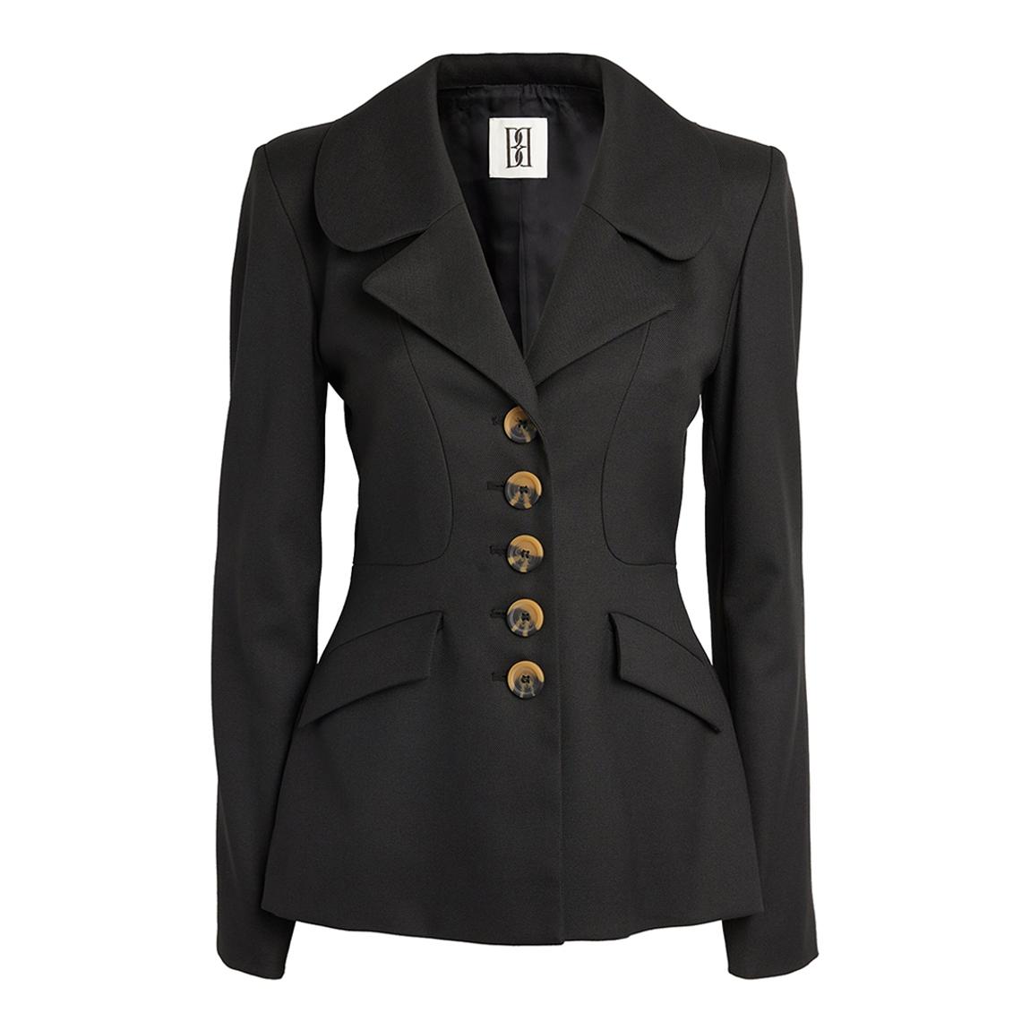 Black Adrienna Notched Blazer main product photo