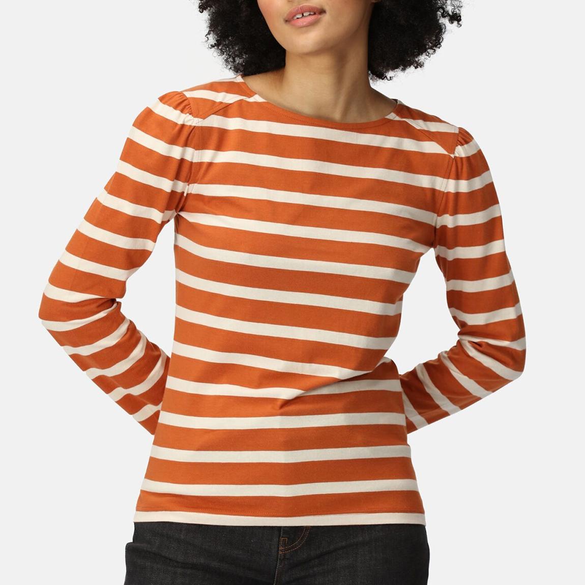 Orange Federica Striped Cotton T-Shirt main product photo