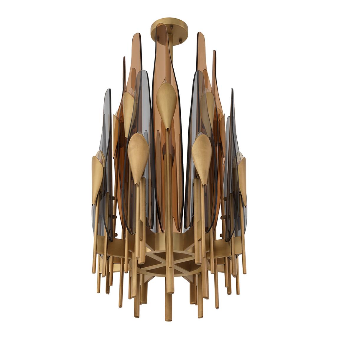 Sky Vertical Chandelier, Antique Brass main product photo