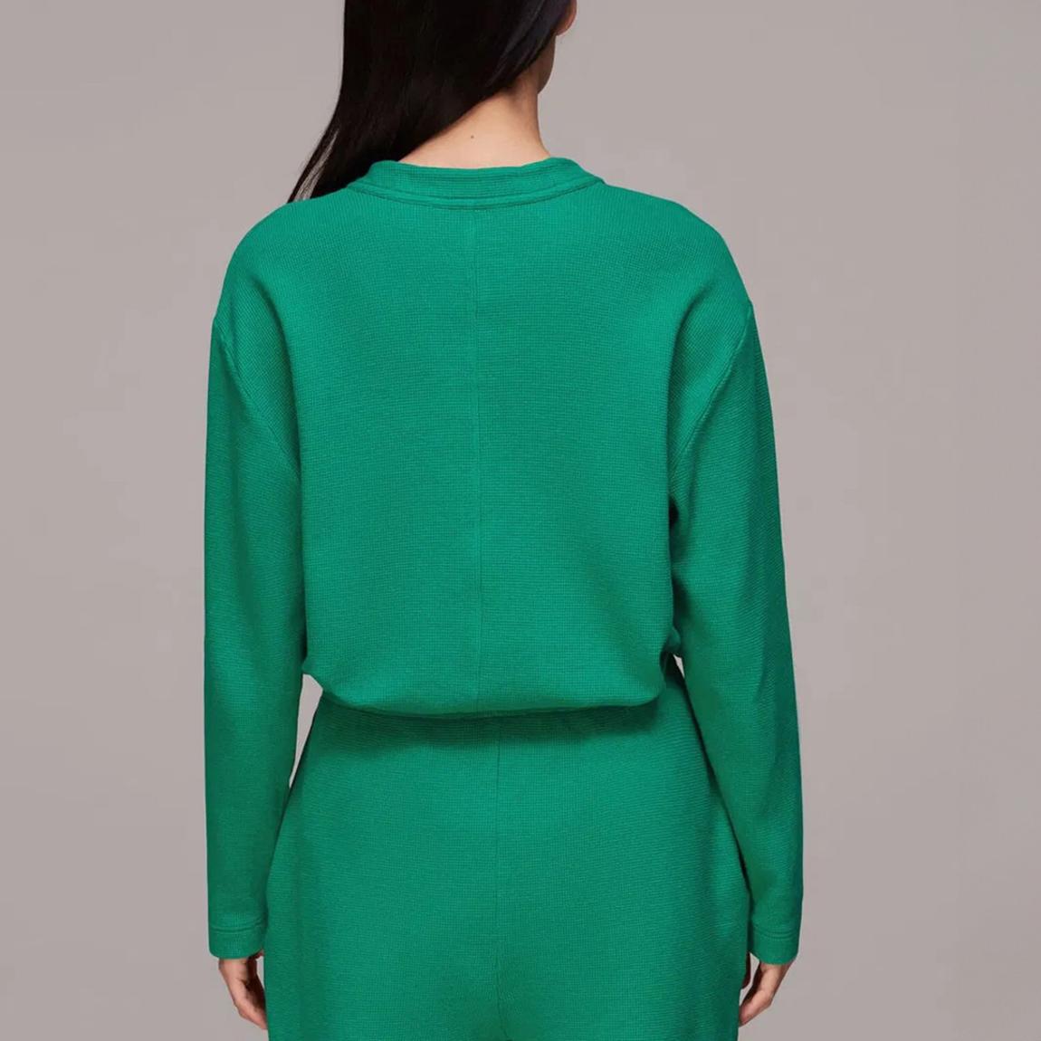 Green Henley Waffle Cotton Pyjamas main product photo
