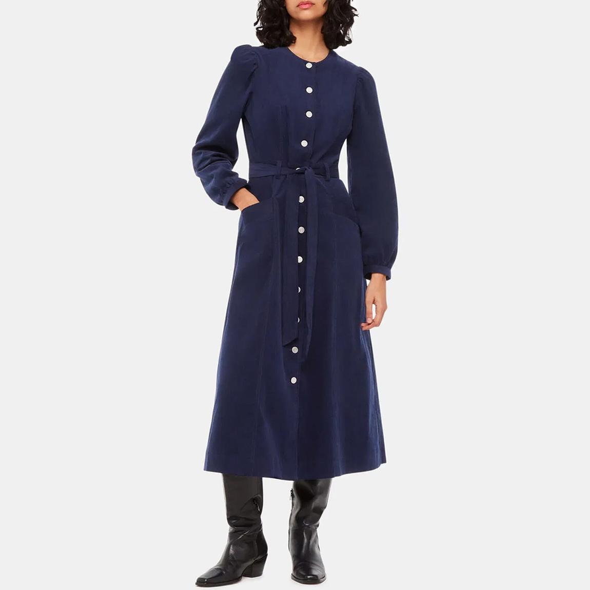 Navy Angelica Cord Midi Dress main product photo