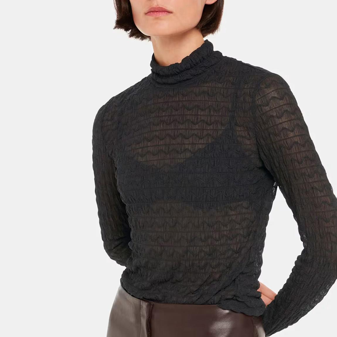 Black Texture Ruched Top main product photo