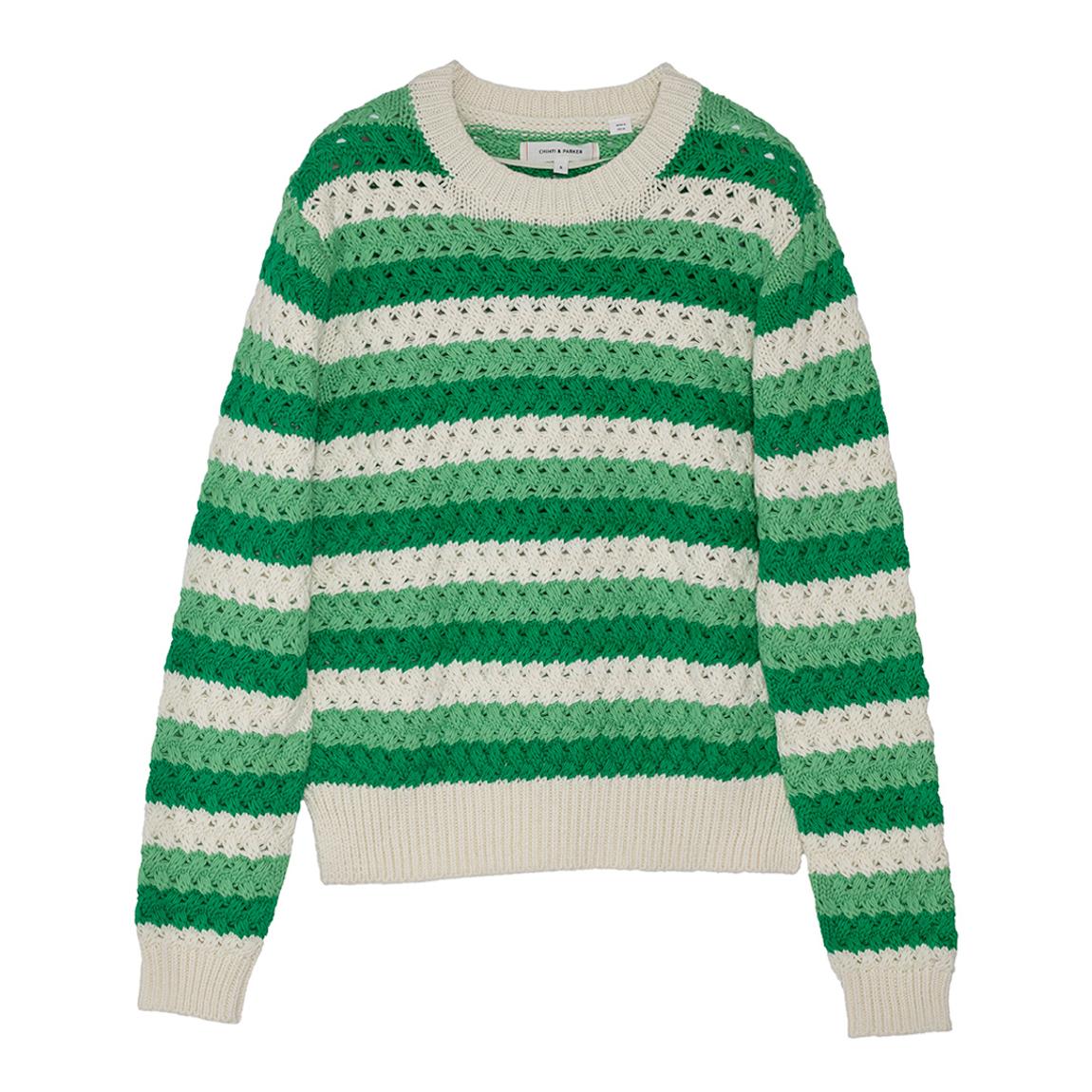 Green Stripe Crochet Jumper main product photo