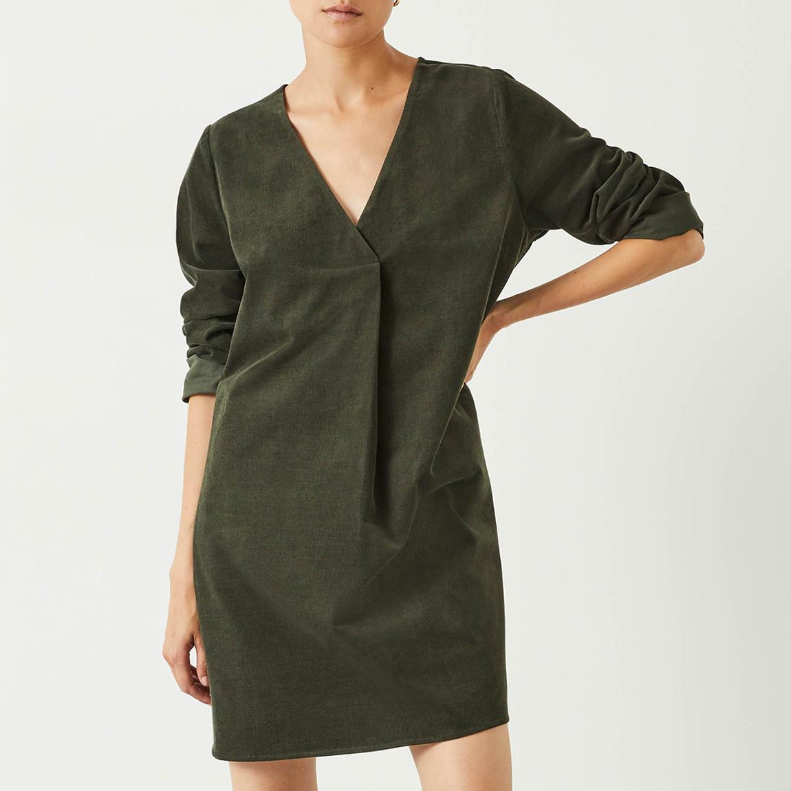 hush Dark Green Emory Mini Cord Dress - BrandAlley