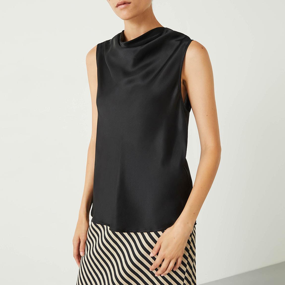 Black Chelsea Satin Top main product photo