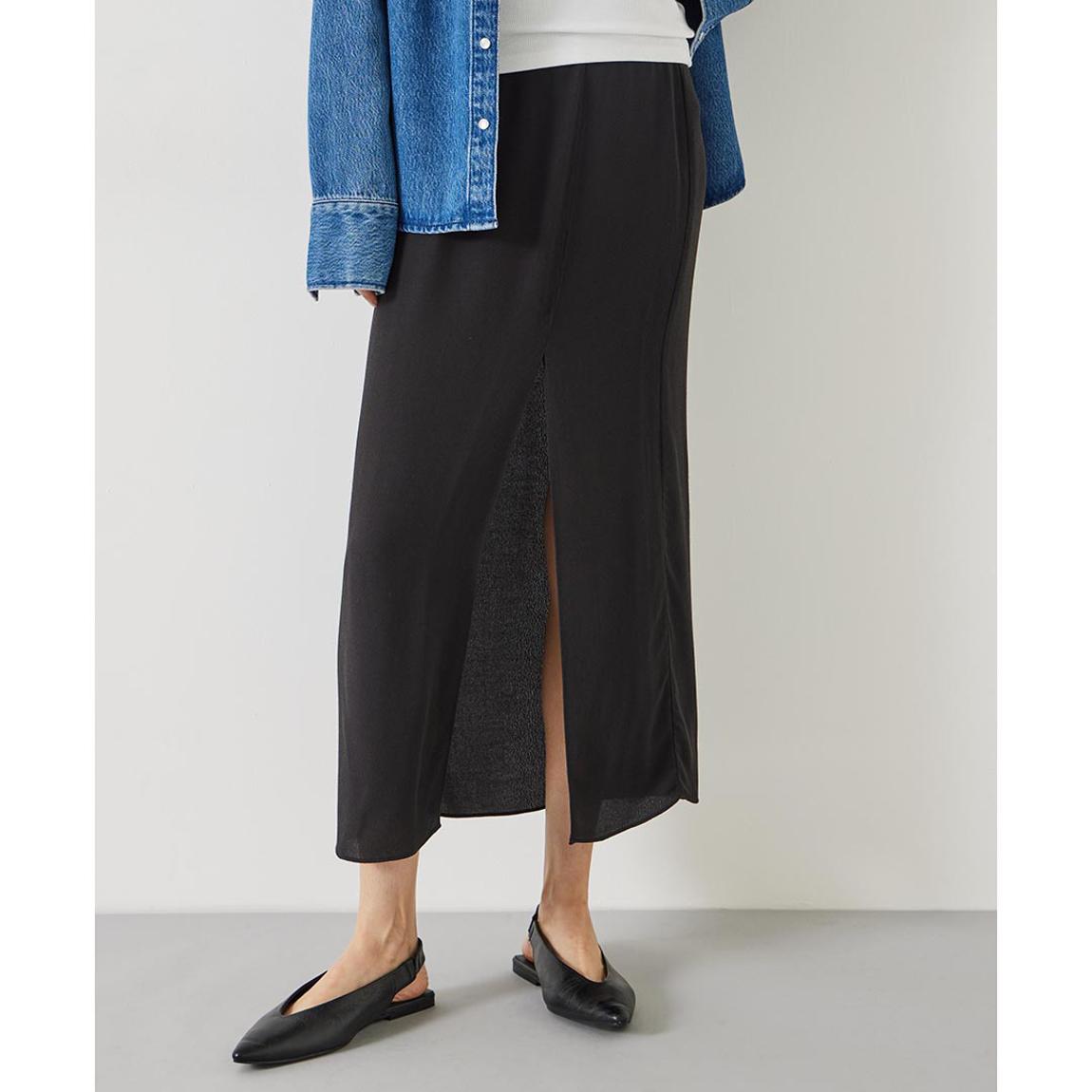 Black Anya Split Maxi Skirt main product photo