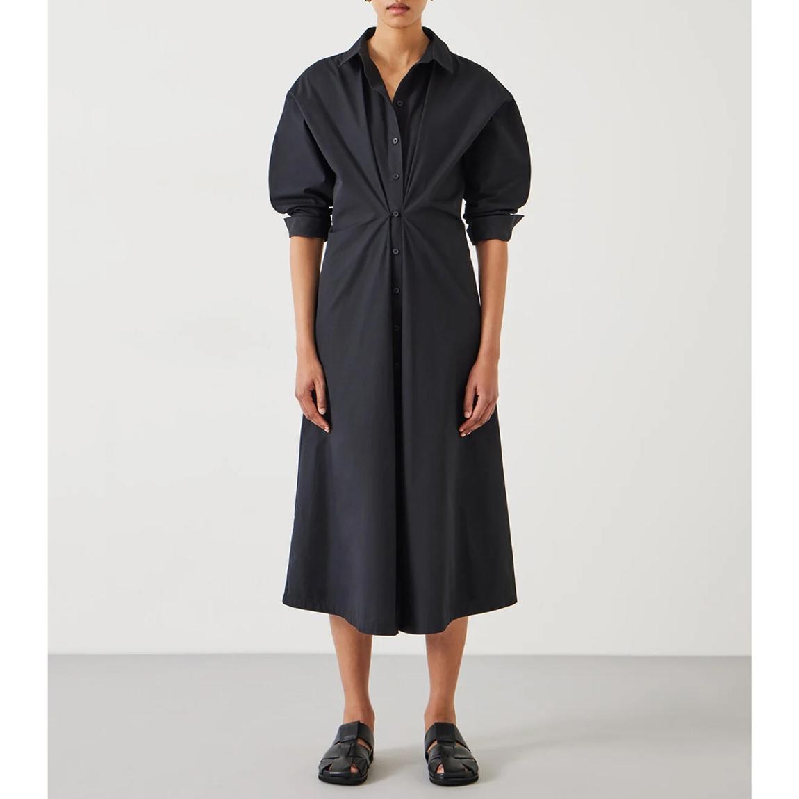 Black Freddie Maxi Shirt Dress main product photo