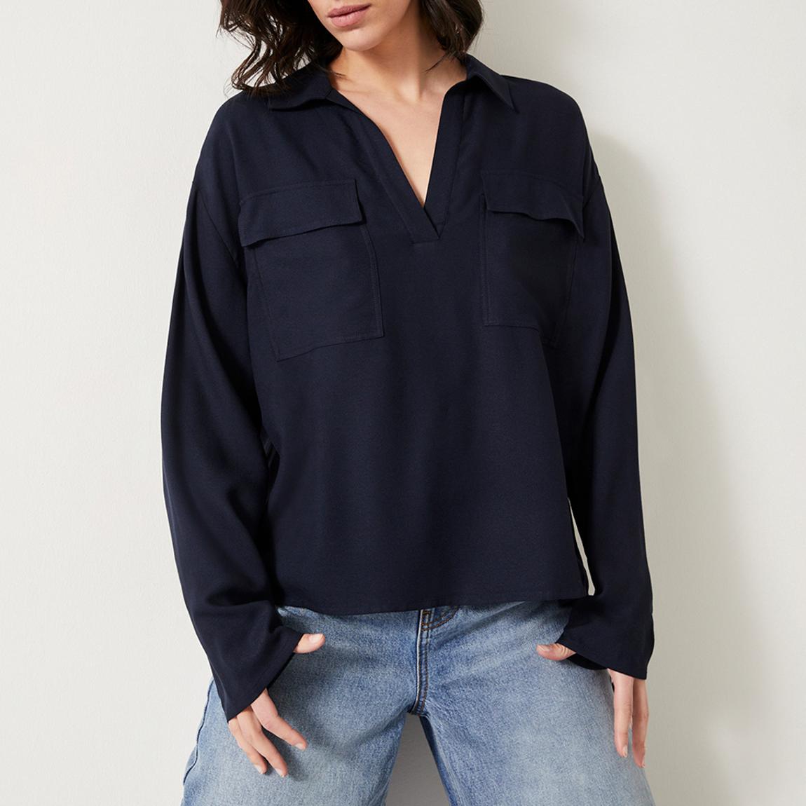 Midnight Navy Kaz Pocket Shirt main product photo