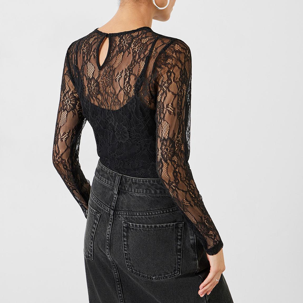 Black Devlin Lace Top main product photo