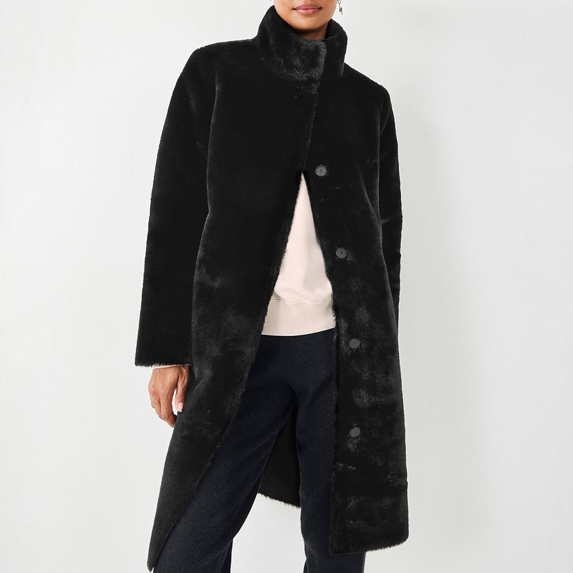 Black Ella Faux Fur Coat main product photo