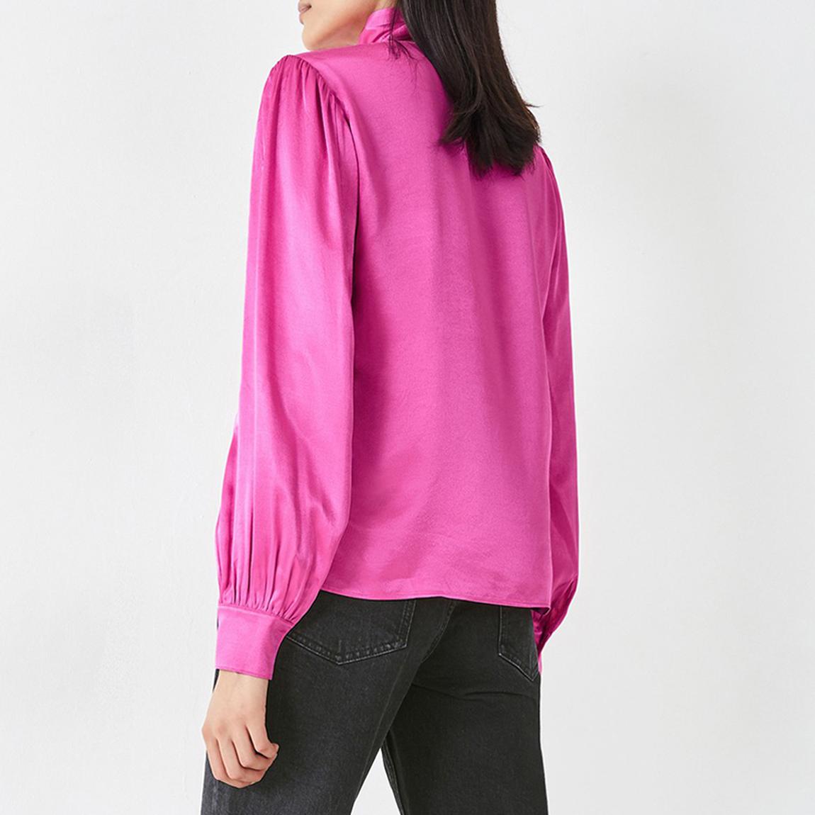 Pink Priscilla Satin Tie Blouse main product photo