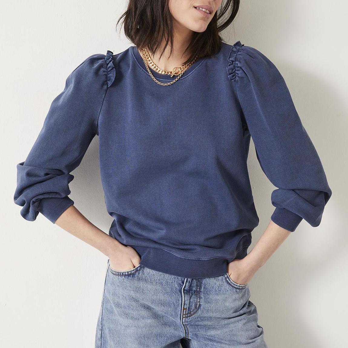 Navy Emilia Cotton Sweatshirt main product photo