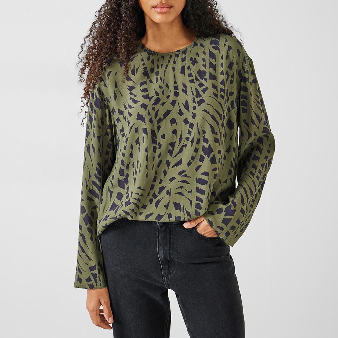 Khaki Sofia Draped Blouse main product photo