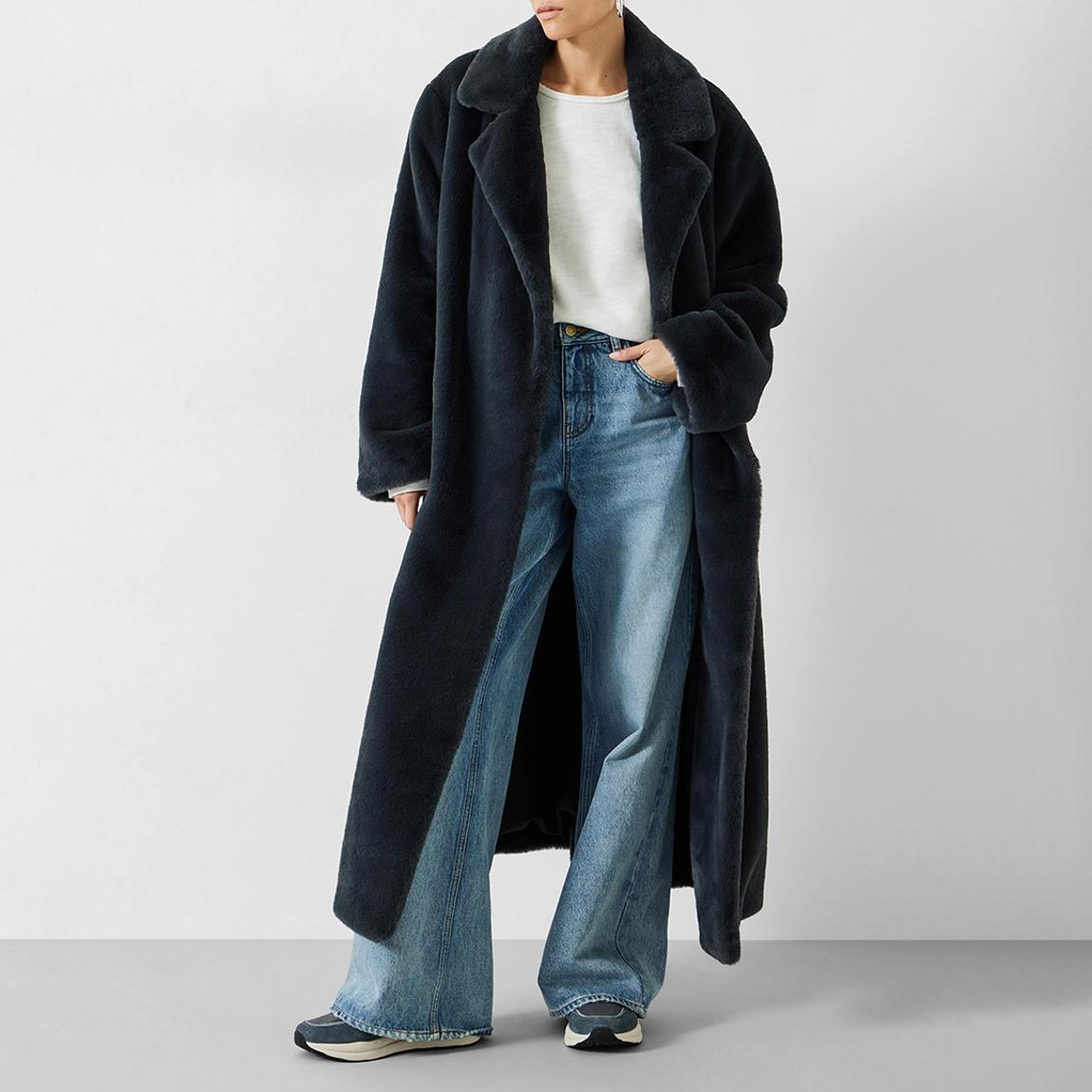 Charcoal Jolene Faux Fur Coat main product photo