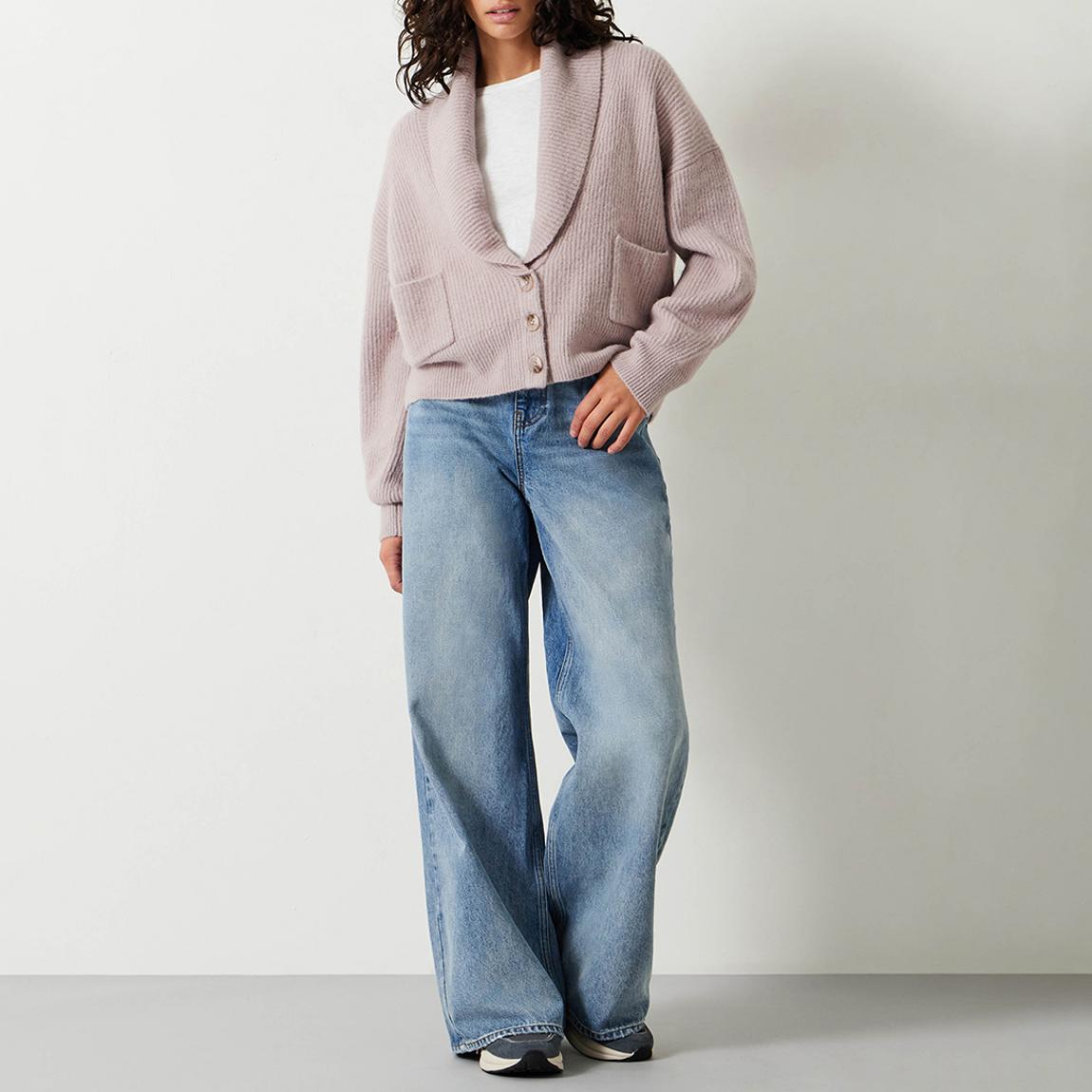Pink Kinsley Wool Blend Cardigan main product photo