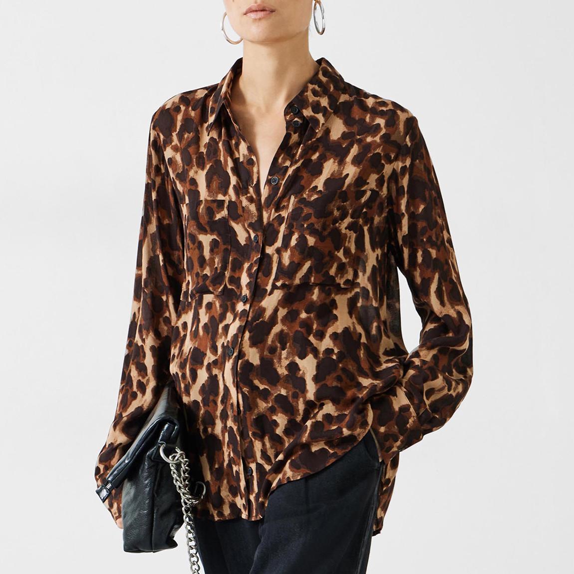 Brown Leopard Nataliyah Shirt main product photo