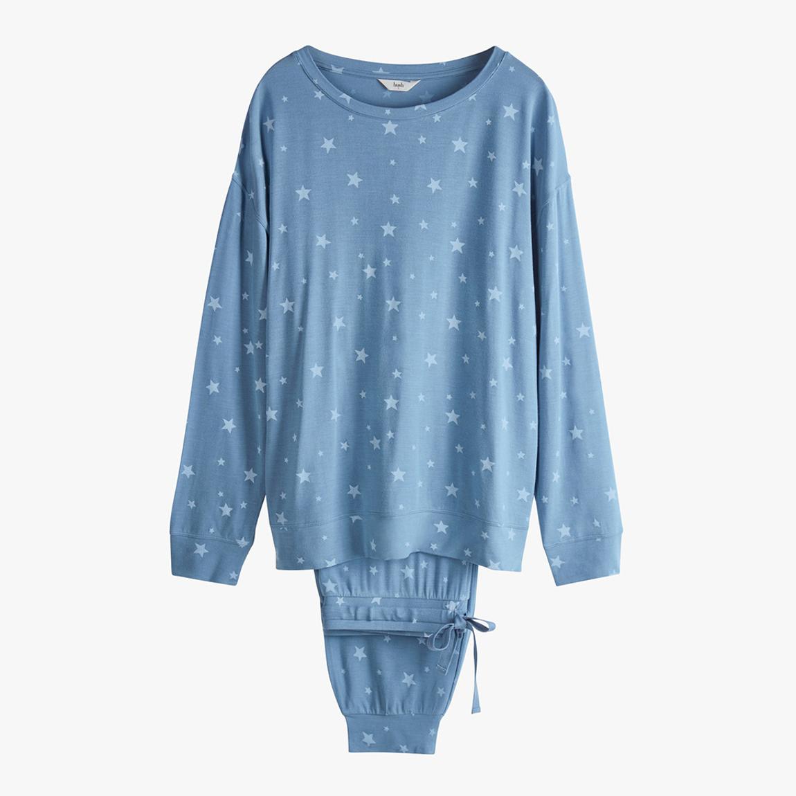 Light Blue Flo Cotton Pyjama Set main product photo