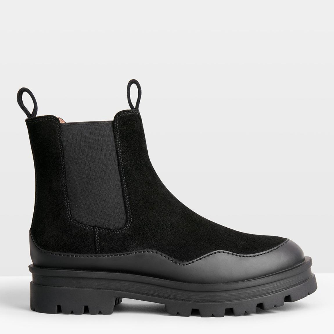 Black Fleet Leather Boots main product photo