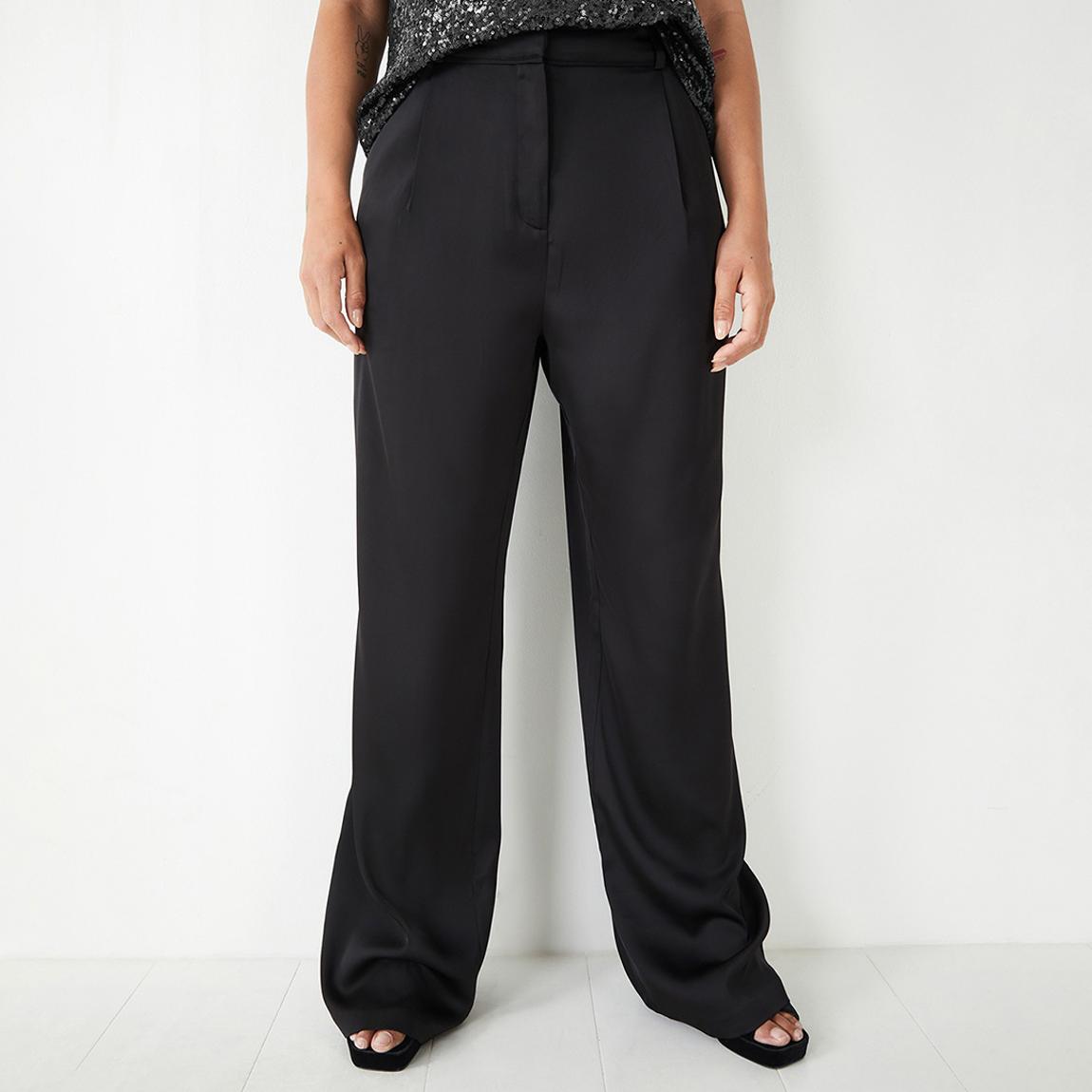 Black Cecily Satin Trousers main product photo