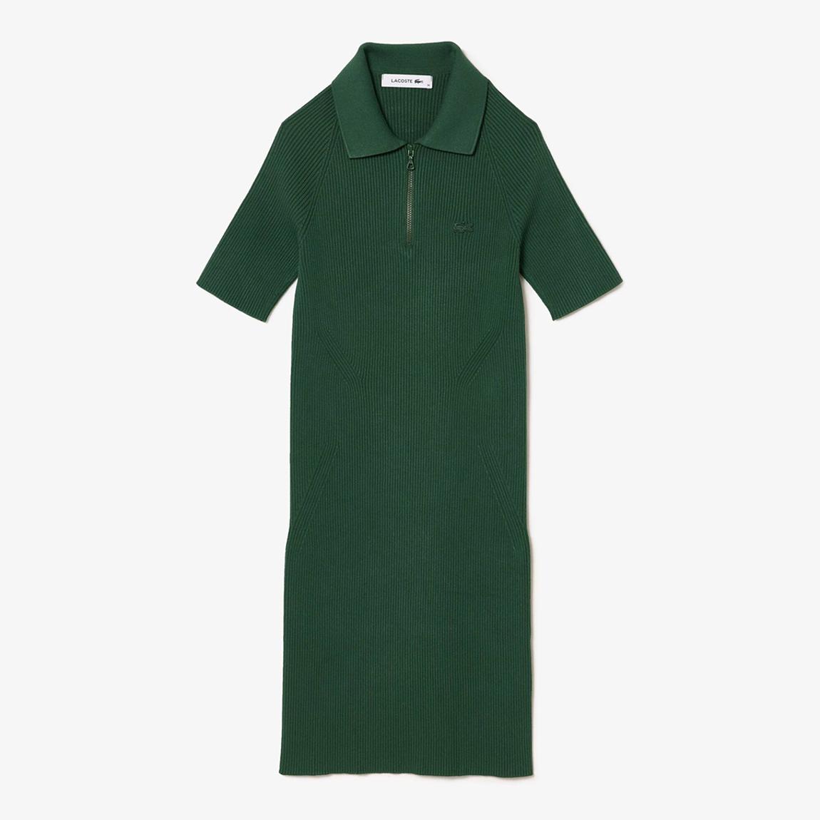 Lacoste Dark Green Quarter Zip Polo Shirt Dress - BrandAlley Lacoste Dark Green Quarter Zip Polo Shirt Dress - BrandAlley