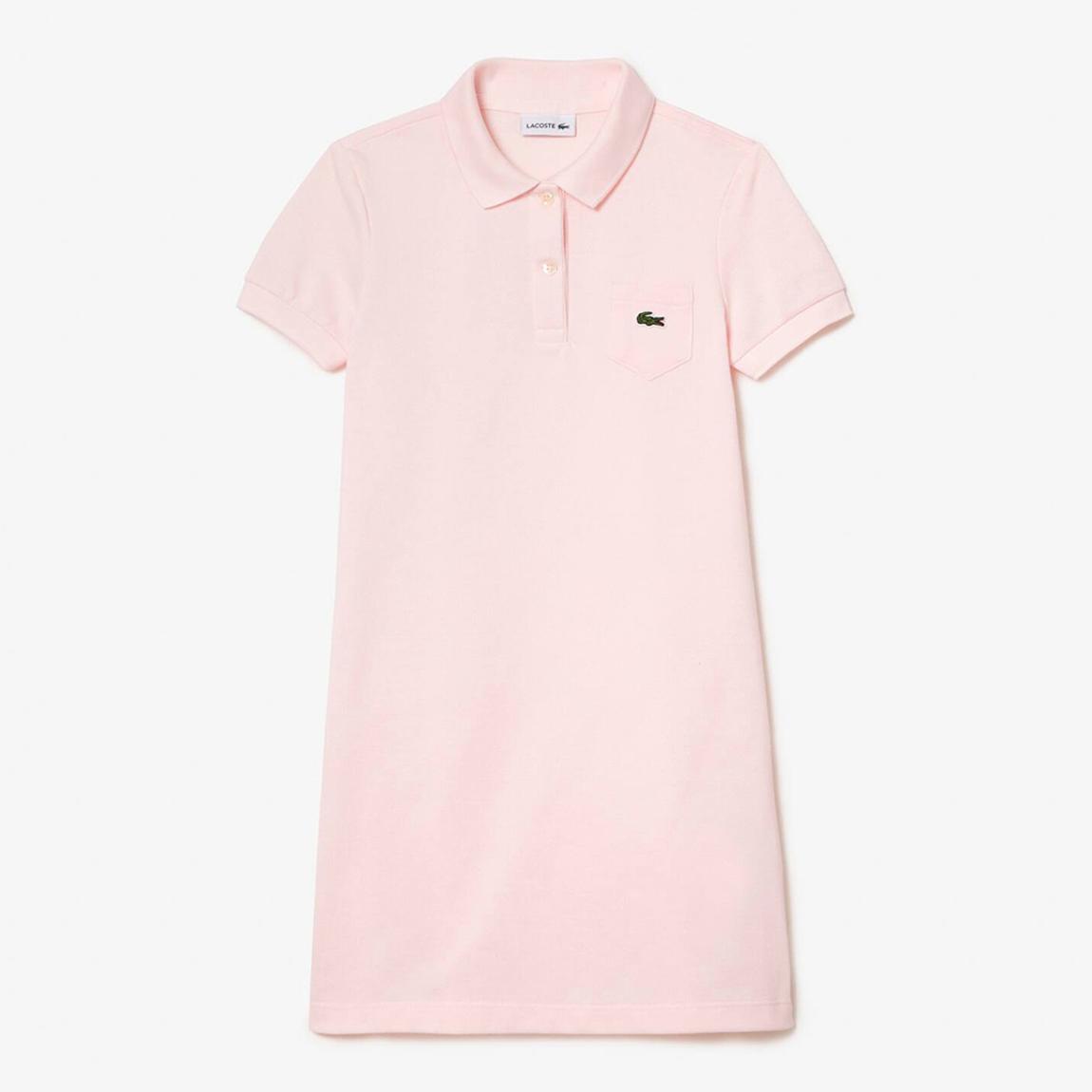 Kid Girl's Pale Pink Cotton Polo Shirt Dress main product photo