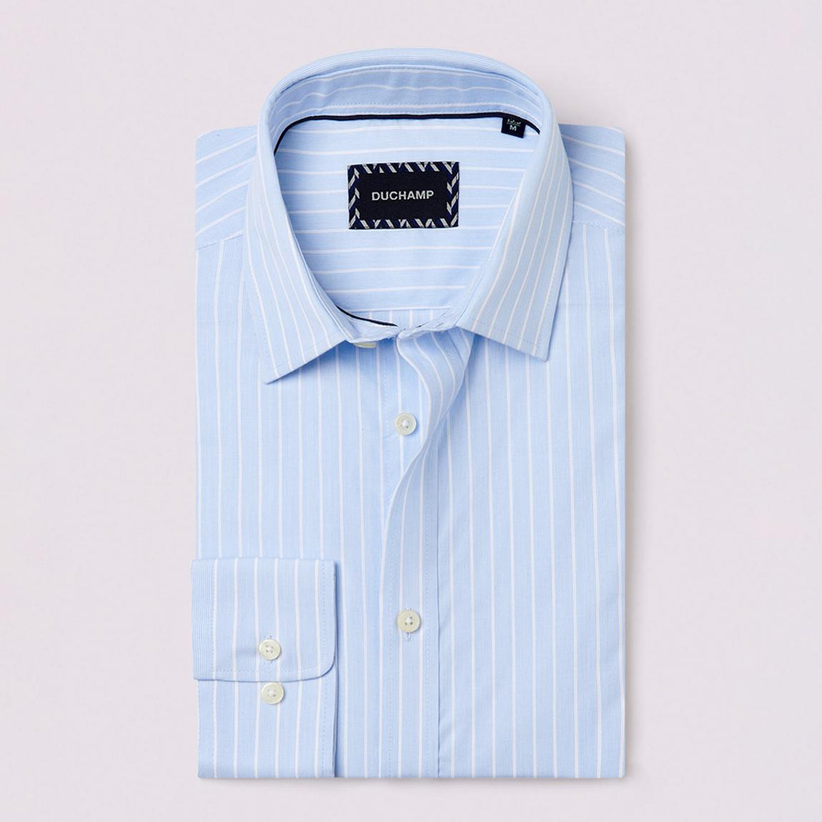Light Blue Wide Stripe Cotton Shirt main product photo