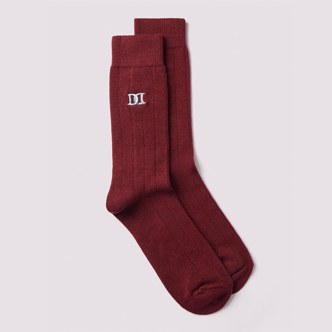 Burgundy Chunky Cashmere Mix Rib Socks main product photo