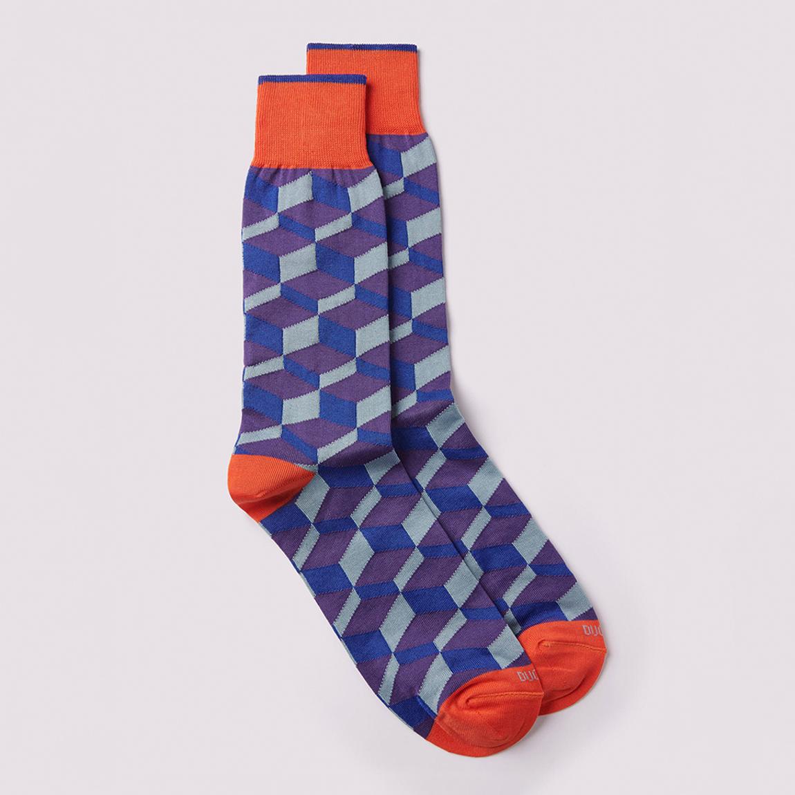 Blue 3D Block Socks main product photo