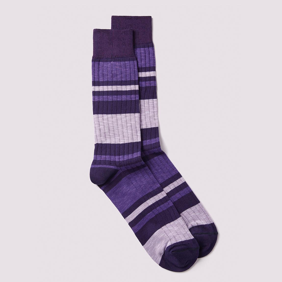 Purple Melange Stripe Socks main product photo