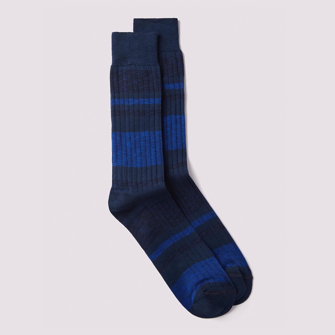 Blue Melange Stripe Socks main product photo