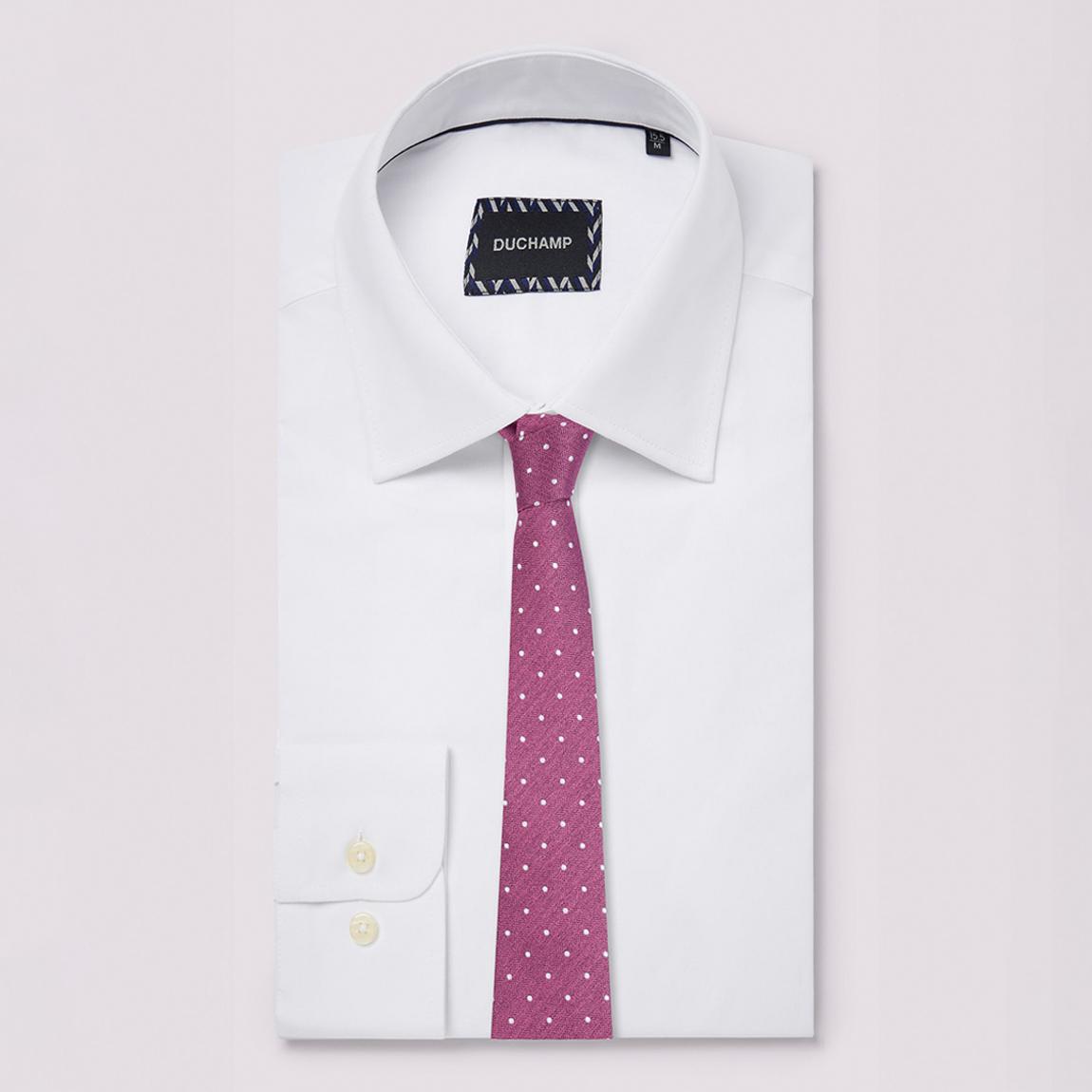 White Poplin Stretch Cotton Blend Shirt main product photo
