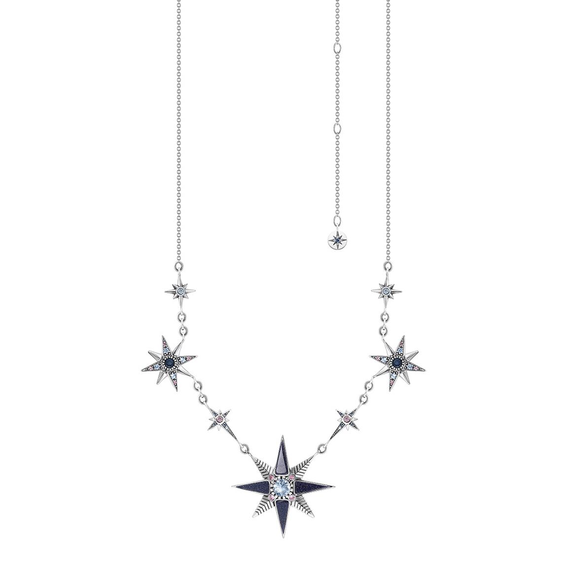 Dark Blue Silver Cubic Zirconia Magic Stars Necklace main product photo