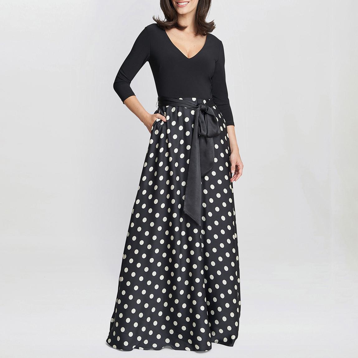Black Christina Printed Satin Dress main product photo