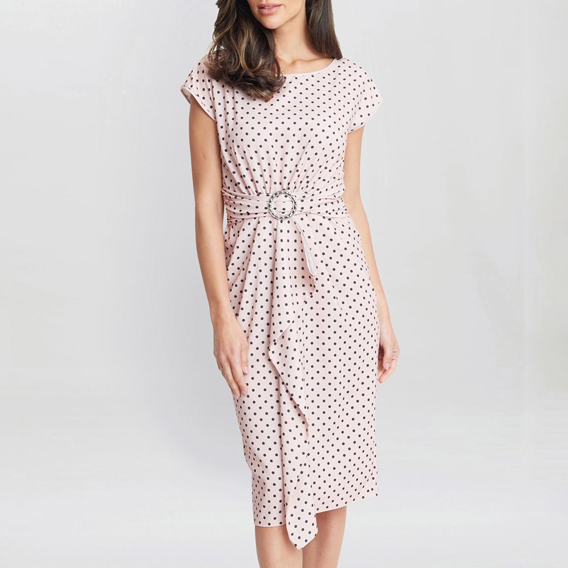 Pink Odora Printed Satin Dress main product photo